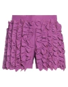 Msgm Woman Shorts & Bermuda Shorts Purple Size 6 Viscose, Cotton, Polyester In Purple