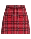 Msgm Tartan Cotton Blend Tweed Skort In Red
