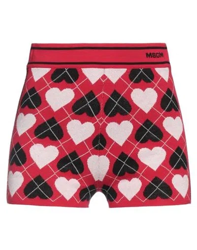 Msgm Woman Shorts & Bermuda Shorts Red Size S Viscose, Polyester