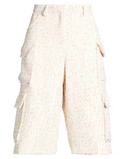 Msgm Woman Shorts & Bermuda Shorts White Size 4 Polyester In Neutral