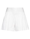 Msgm Woman Shorts & Bermuda Shorts White Size 6 Cotton In White