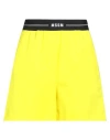 Msgm Logo Logo Shorts In Yellow