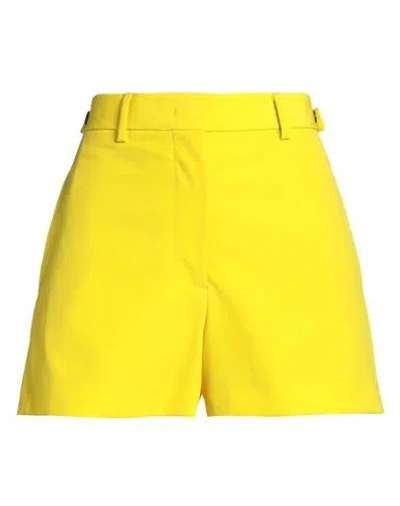 Msgm Woman Shorts & Bermuda Shorts Yellow Size 8 Polyester, Virgin Wool