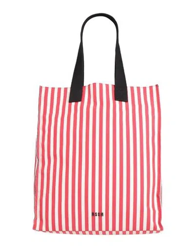 Msgm Woman Shoulder Bag Red Size - Cotton