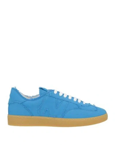 Msgm Woman Sneakers Azure Size 7 Textile Fibers In Blue