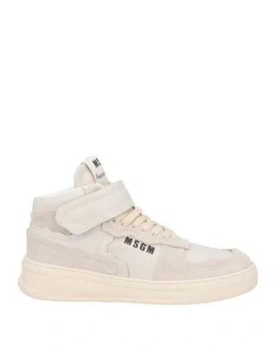 Msgm Woman Sneakers Light Grey Size 7 Leather