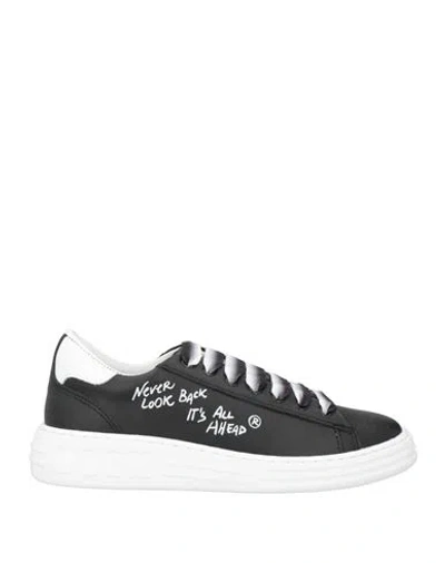 Msgm Woman Sneakers Black Size 8 Leather