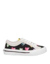 Msgm Woman Sneakers Black Size 8 Textile Fibers, Leather In Black