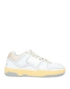 Msgm Woman Sneakers Cream Size 7 Leather In White