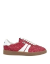 Msgm Woman Sneakers Garnet Size 10 Textile Fibers In Red