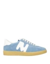Msgm Woman Sneakers Light Blue Size 12 Leather In Multi