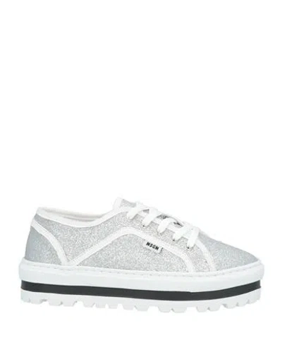 Msgm Woman Sneakers Light Grey Size 7 Textile Fibers