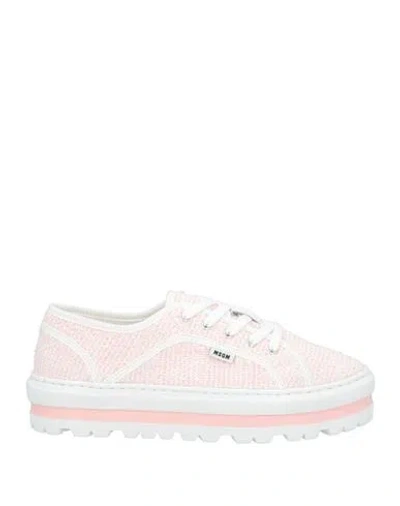 Msgm Woman Sneakers Light Pink Size 10 Textile Fibers