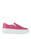 Msgm Woman Sneakers Magenta Size 10 Leather In Purple