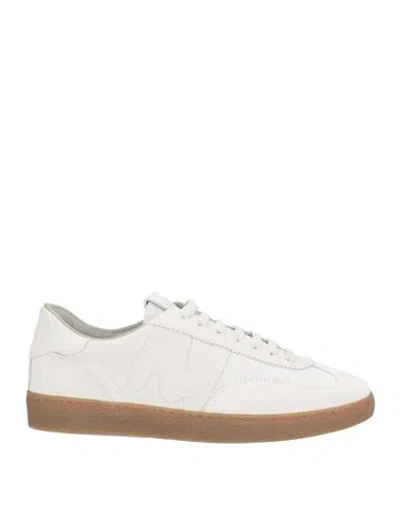 Msgm Woman Sneakers Off White Size 8 Leather In Multi