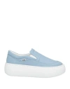 Msgm Woman Sneakers Sky Blue Size 7 Leather