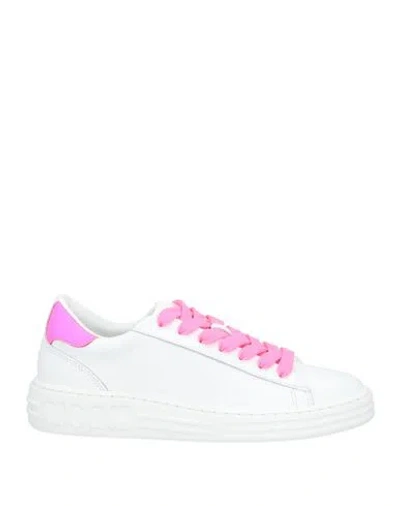 Msgm Woman Sneakers White Size 10 Leather