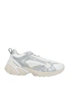 Msgm Woman Sneakers White Size 11 Leather, Textile Fibers In White