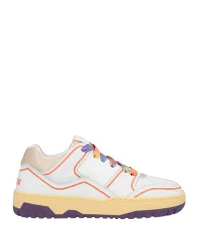 Msgm Woman Sneakers White Size 7 Leather