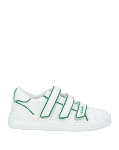 Msgm Woman Sneakers White Size 7 Leather