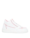 Msgm Woman Sneakers White Size 7 Leather In White