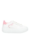 Msgm Woman Sneakers White Size 7 Leather In Multi