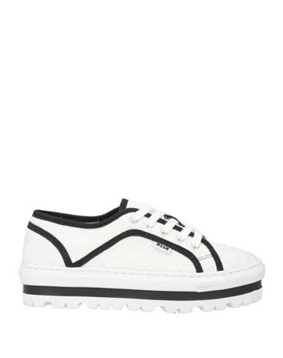 Msgm Woman Sneakers White Size 7 Textile Fibers