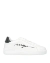 Msgm Iconic Leather Sneakers In White
