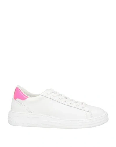Msgm Woman Sneakers White Size 8 Leather