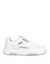 Msgm Woman Sneakers White Size 8 Leather, Textile Fibers