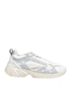 Msgm Woman Sneakers White Size 11 Leather, Textile Fibers In White