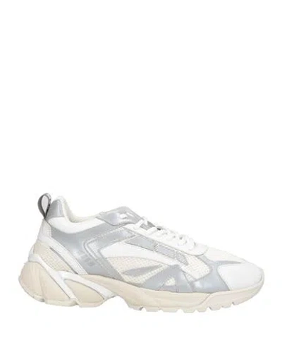 MSGM MSGM WOMAN SNEAKERS WHITE SIZE 8 TEXTILE FIBERS, LEATHER
