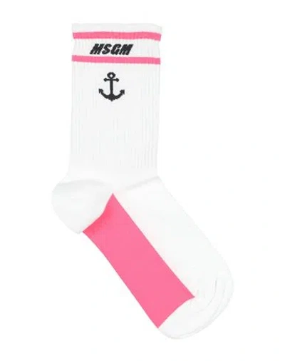 Msgm Woman Socks & Hosiery White Size Onesize Polyamide, Elastane