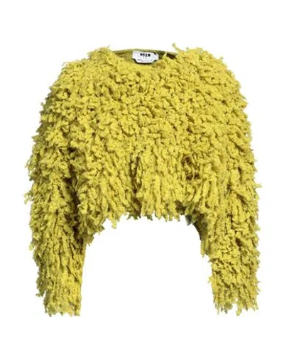Msgm Woman Sweater Acid Green Size M Acrylic, Wool, Mohair Wool, Polyamide