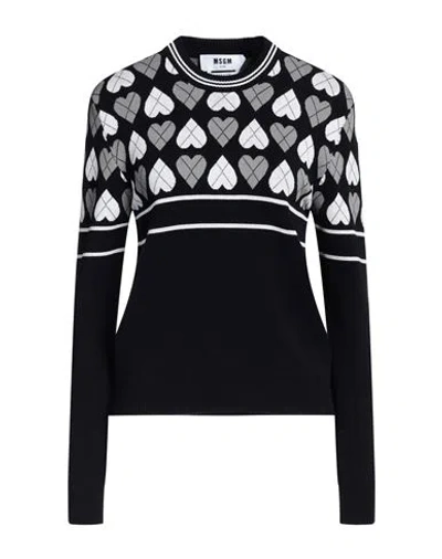 Msgm Woman Sweater Black Size L Viscose, Polyester