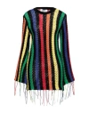 Msgm Multicolor Cotton Sweater In Black
