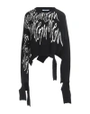 Msgm Woman Sweater Black Size M Cotton In Black