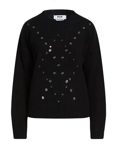 Msgm Woman Sweater Black Size M Wool, Cashmere
