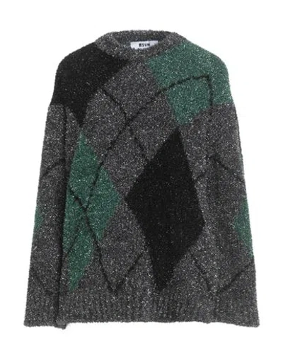 Msgm Woman Sweater Black Size S Polyamide, Metallic Polyester