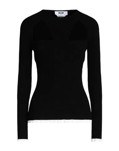 MSGM MSGM WOMAN SWEATER BLACK SIZE L VISCOSE, POLYESTER