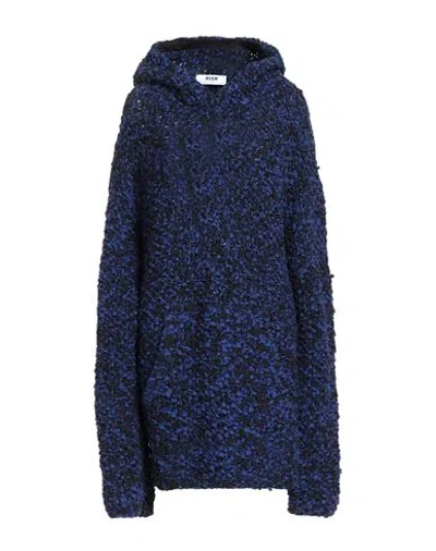 Msgm Woman Sweater Blue Size M Cotton In Multi