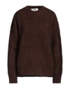 Msgm Woman Sweater Brown Size M Acrylic, Mohair Wool, Wool, Polyamide