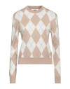 Msgm Woman Sweater Camel Size M Virgin Wool In Beige