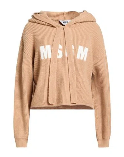 Msgm Woman Sweater Camel Size Xs Wool, Cashmere In Orange