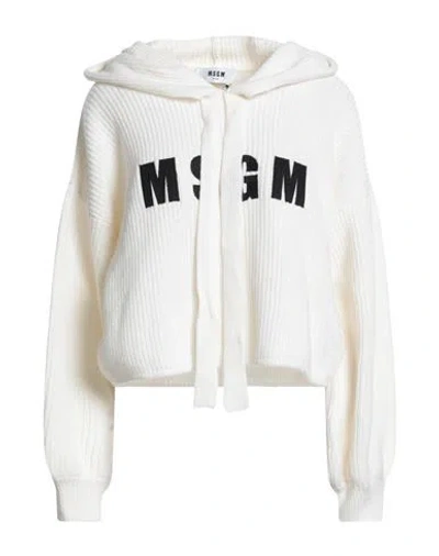 Msgm Woman Sweater Cream Size M Wool, Cashmere In White