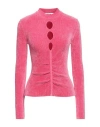 Msgm Woman Sweater Fuchsia Size M Viscose, Polyamide, Elastane In Pink
