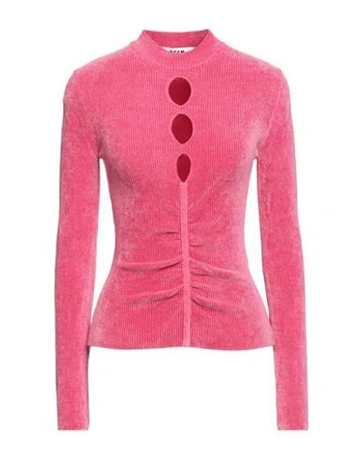 Msgm Woman Sweater Fuchsia Size M Viscose, Polyamide, Elastane In Pink