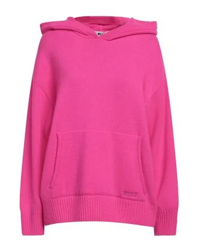 Msgm Woman Sweater Fuchsia Size L Wool, Cashmere In Pink