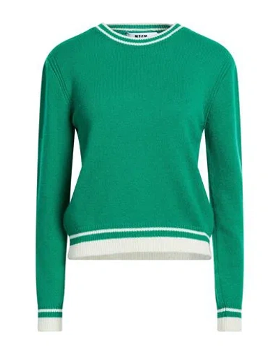 Msgm Woman Sweater Green Size Xs Wool, Cashmere