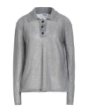 Msgm Woman Sweater Grey Size L Polyester In Gray